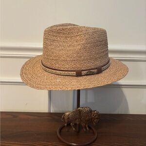 Tommy Bahama Tan Straw Fedora Hat